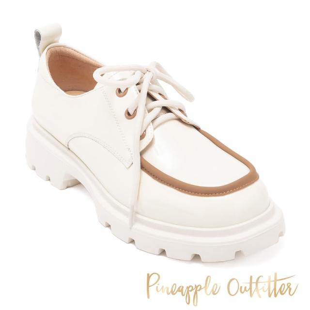 【Pineapple Outfitter】MARVOLO 真皮綁帶低跟樂福鞋(白色)