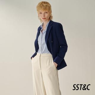 【SST&C 新品上市】寶藍方領雙排扣西裝外套7162308004