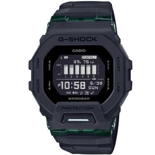 【CASIO 卡西歐】G-SHOCK 方形時尚風潮藍牙連線耐衝擊運動樹脂腕錶/黑(GBD-200UU-1)