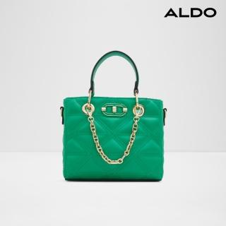 【ALDO】NANADI-華麗菱格紋鍊條手提包-女包(綠)