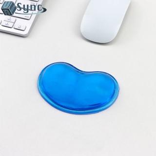 【UniSync】水晶果凍感心形軟Q冰涼減壓手腕托/滑鼠墊 藍色