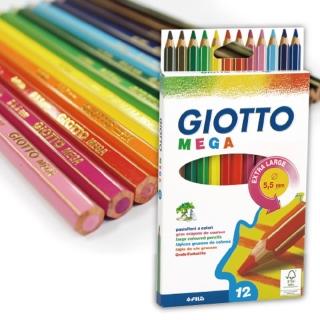 【義大利GIOTTO】MEGA 六角胖彩色鉛筆(12色)