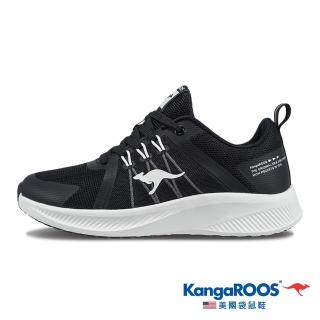 【KangaROOS】女鞋 RUN HOVER 透氣輕量跑鞋 運動鞋 休閒鞋(黑-KW32140)