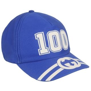 【GUCCI 古馳】100周年紀念棒球帽(藍/M)