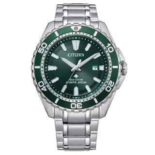【CITIZEN 星辰】PROMASTER 綠面光動能潛水時尚腕錶 44.5mm(BN0199-53X)