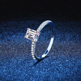 【巴黎精品】莫桑鑽戒指925純銀銀飾(1克拉切割造型方鑽婚戒女飾品2款a1cn136)