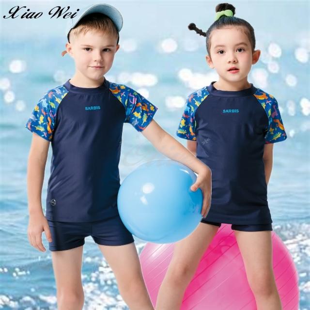 【沙兒斯】流行男童/女童短袖二件式泳裝(NO.B6623058)