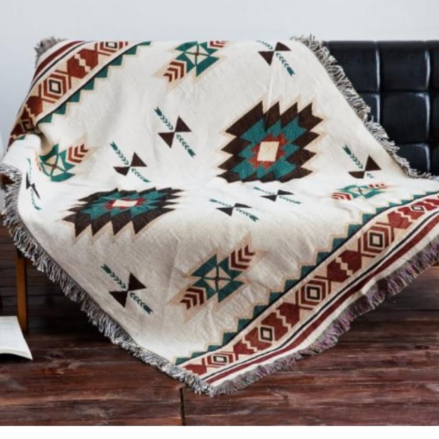 【May shop】雙面可用 民族風蘇克蕾老虎蓋毯地墊 野餐巾(雙面可使用)
