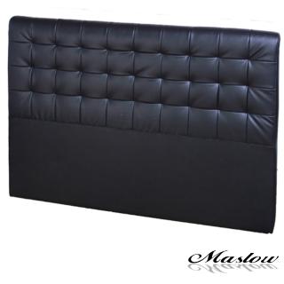 【Maslow】時尚格紋皮製3.5尺單人床頭-黑