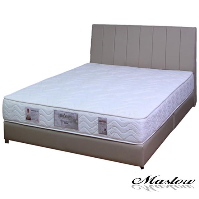 【Maslow】簡約線條卡其皮製5尺雙人床組