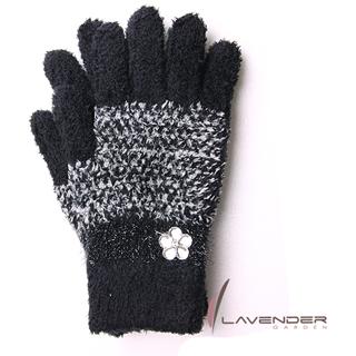 【Lavender】典雅晶鑽雙層手套(黑色)