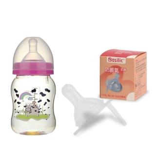 【貝喜力克】防脹氣寬口徑PES乳牛奶瓶180ml(送十字奶嘴2入)