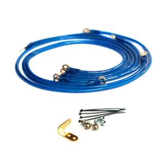 【Fire Cable】8awg 藍色外編織網銅芯接地線(台灣製 五條裝)