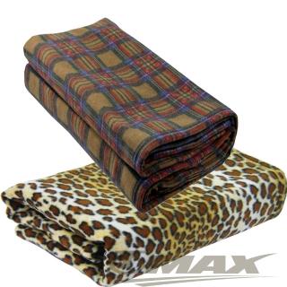【onemall.99】雙面超細纖維創意保暖袖毯--豹紋/蘇格蘭