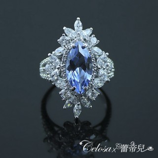 【Celosa名品】璀璨之美水藍晶鑽戒指