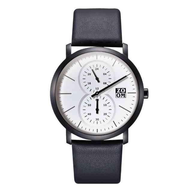 【ZOOM】iF 設計獎 - MUSE 7100 特殊讀時真皮手錶-純淨白(ZM7100)
