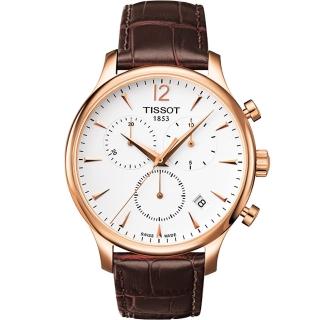 【TISSOT】Tradition復刻三眼計時手錶-42mm(T0636173603700)