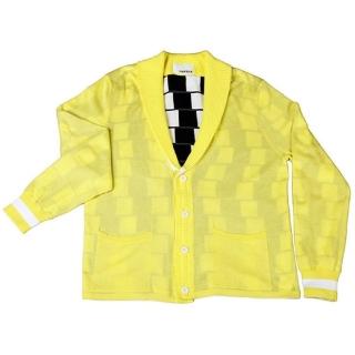 【摩達客】美國LA設計品牌Suvnir黑白格紋雙面針織衫外套