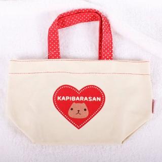 【Kapibarasan】水豚君愛心印花帆布提袋