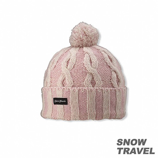 【SNOW TRAVEL】圓球防風保暖羊毛帽(淺粉紅)