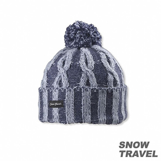 【SNOW TRAVEL】圓球防風保暖羊毛帽(藍色)