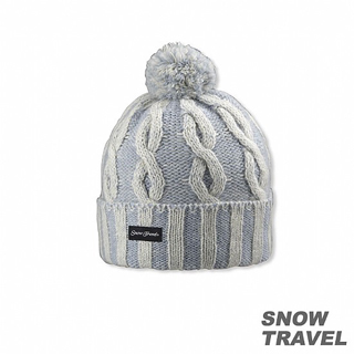 【SNOW TRAVEL】圓球防風保暖羊毛帽(淺藍)