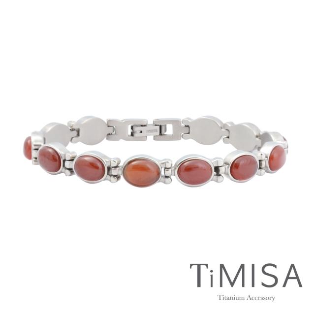 【TiMISA】絢麗瑰寶-優雅富貴紅 純鈦鍺手鍊