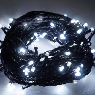 【聖誕裝飾特賣】100燈LED燈串聖誕燈-白光黑線(附控制器跳機 高亮度又省電)
