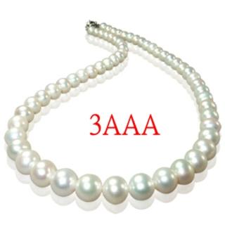 【小樂珠寶】白色限量款3AAA最高等級天然珍珠項鍊7-7.5mm(銷售上千條珠子大小最適合各年齡層很實搭百搭)