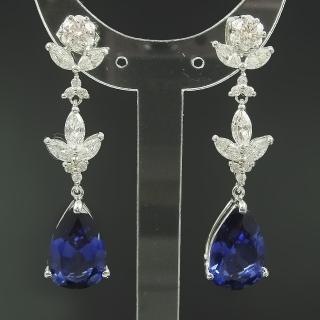 【Celosa珠寶-】璀璨藍寶耳環