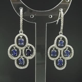【Celosa珠寶-】奢華藍寶耳環