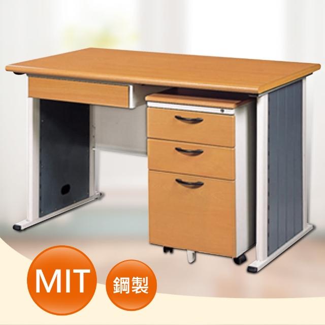 【時尚屋】SYS120木紋辦公桌櫃組(含中抽.活動櫃)