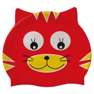 【≡MARIUM≡】兒童矽膠泳帽-微笑貓咪(MAR-7608B)