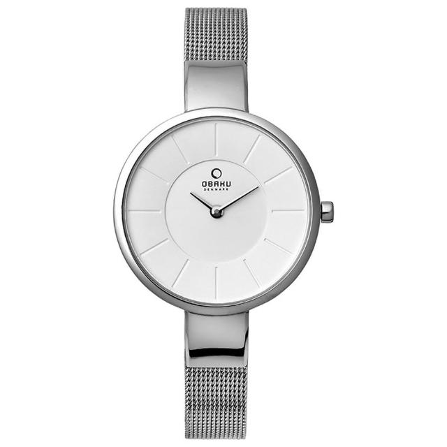 【OBAKU】采麗時刻時尚腕錶-銀色(V149LCIMC1)