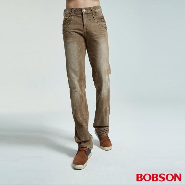 【BOBSON】男款洗刷紋半舊直筒褲(1784-75)