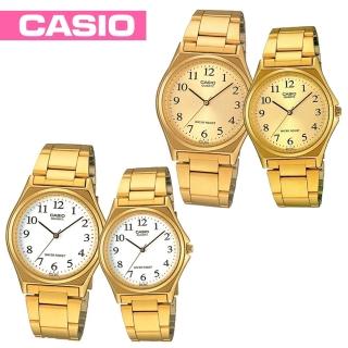 【CASIO 卡西歐】情侶款-燦金數字型指針對錶(MTP-1130N+LTP-1130N)