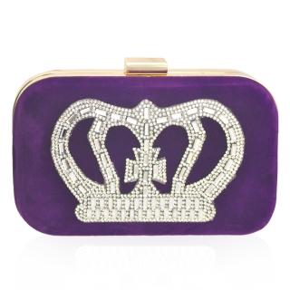 【Dennibella 丹妮貝拉】公主珠寶盒 精緻水鑽 側背三用晚宴包(浪漫紫)