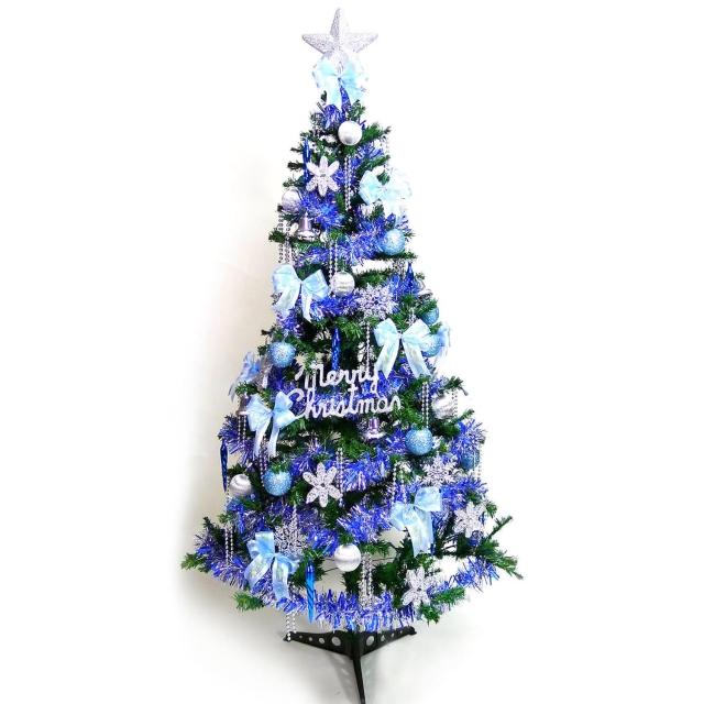 【摩達客】★超級幸福12尺/12呎 360cm 一般型裝飾綠聖誕樹(含藍銀色系配件組/不含燈/本島免運費)