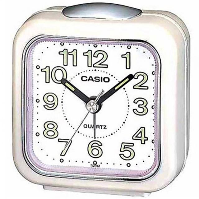 【CASIO 卡西歐】復古圓弧輕巧指針鬧鐘(白-TQ-142-7DF)