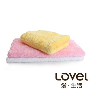 【Lovel】超強吸水輕柔微絲多層次開纖紗毛巾3件組(共8色)