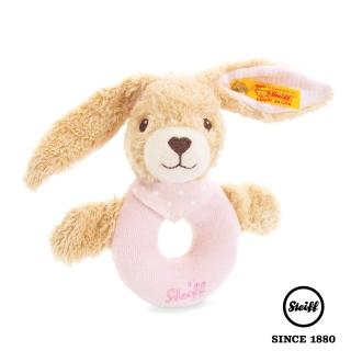【STEIFF德國金耳釦泰迪熊】有機棉兔 Hoppel Rabbit(嬰幼兒手搖鈴)