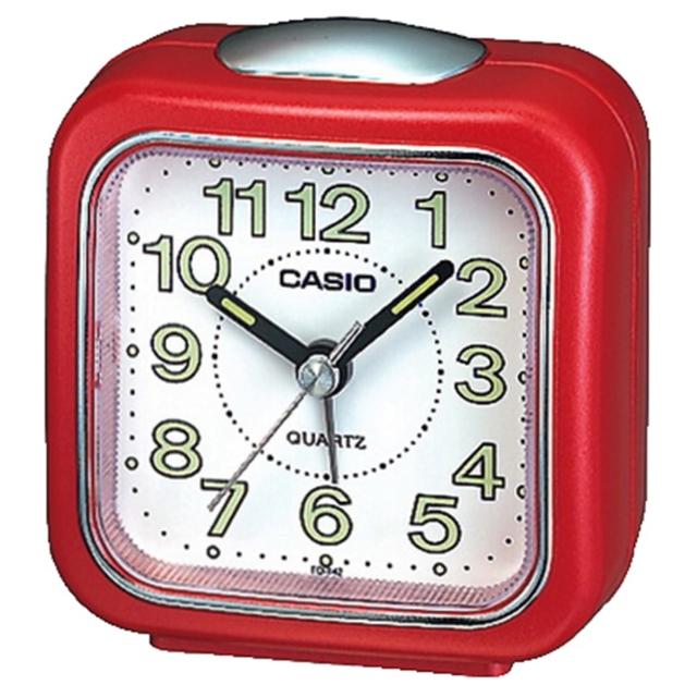 【CASIO 卡西歐】復古圓弧輕巧指針鬧鐘(紅-TQ-142-4)