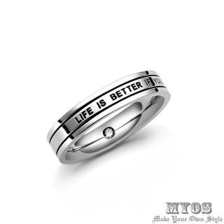 【MYOS】愛。幸福 珠寶級西德鋼 戒指 尾戒(經典黑)