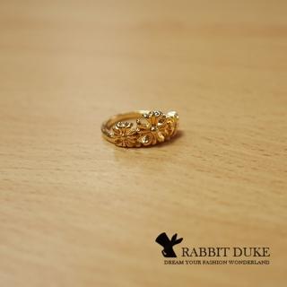【RD 兔子公爵】現貨 經典歐美風格 個性克羅心風格十字花設計戒指(單色)
