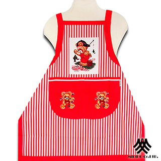 【M.B.H─釣魚熊】純棉精緻圍裙(紅)