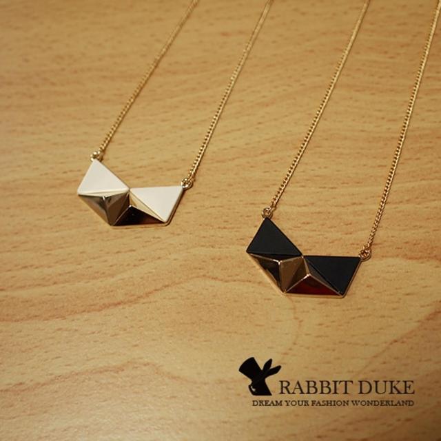 【RD 兔子公爵】現貨 經典歐美風格 個性三角立體拼色設計項鍊(二色)