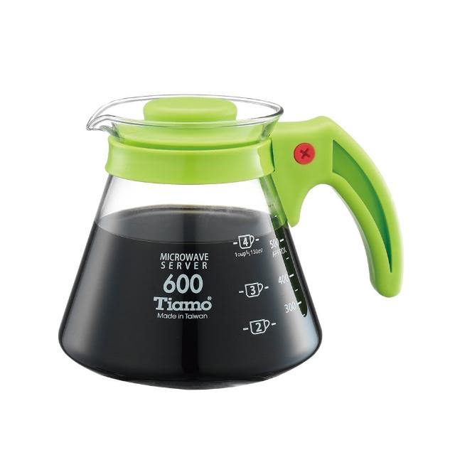 【Tiamo】塑膠把手款耐熱玻璃壺600cc-綠色(HG2295G)