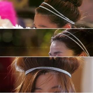 【梨花HaNA】韓國來自星星的你千頌伊雙層銀蔥彈力髮帶F01