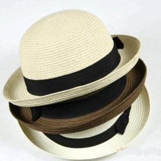 【PS Mall】可翻邊時尚造型沙灘帽 草編圓頂 禮帽 太陽帽 草帽(G594)