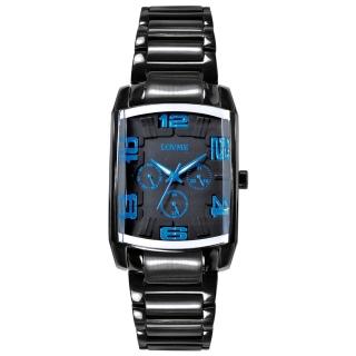 【LOVME】魔幻立體空間時尚腕錶-IP黑x藍刻度(VS0363M-33-3B2)